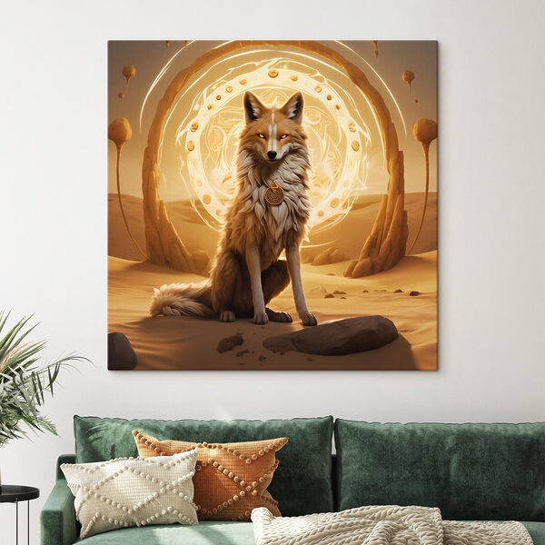 Fuchs in der Wüste sitzend Wandbilder Fuchs in der Wüste sitzend