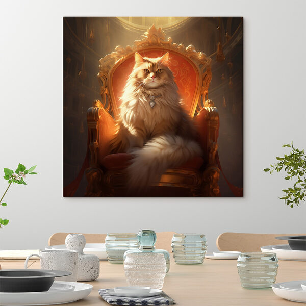 Katze sitzt auf einem Stuhl Wandbilder Katze sitzt auf einem Stuhl
