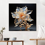 Wandbilder Zarte Blumenskulptur aus Glas.