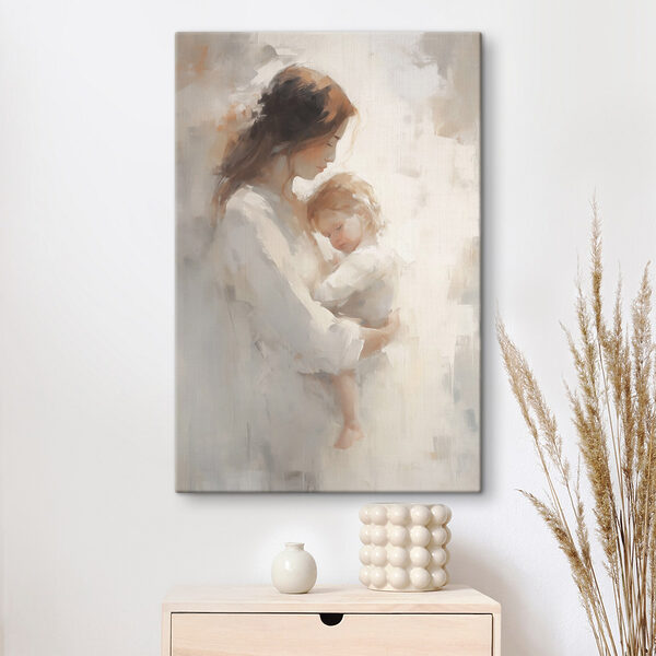 Gemälde einer Frau, die ein Baby hält Wandbilder Gemälde einer Frau, die ein Baby hält