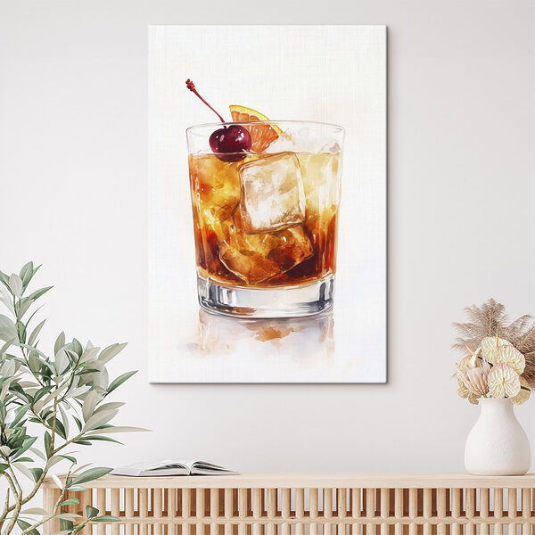 Glas mit Eis und einer Kirsche oben drauf Wandbilder Glas mit Eis und einer Kirsche oben drauf