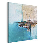 Wandbilder Abstrakte Farbtöne in Teal und Beige
