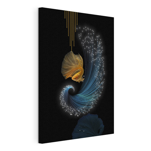Wandbilder Elegante Betta-Wirbel in Neonlicht