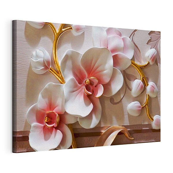 Wandbilder Orchideenblüten mit zartrosa Blütenblättern