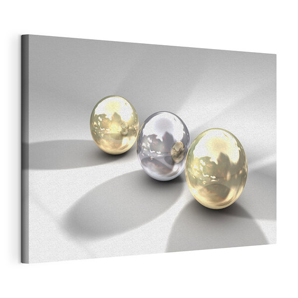 Wandbilder Glänzende Metallkugeln, lichtreflektierend