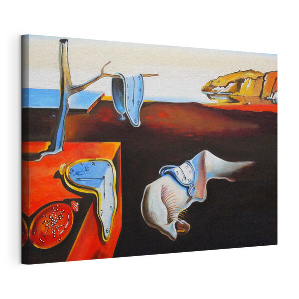 Wandbilder Schmelzende Uhren in surrealer Landschaft