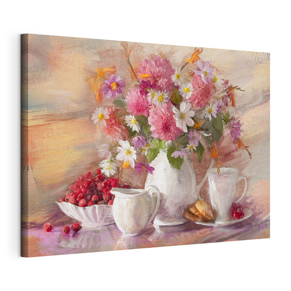 Wandbilder Blumen, Tee und Beeren erfreuen