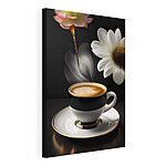 Wandbilder Blumige Aromen, die über dem Espresso schweben