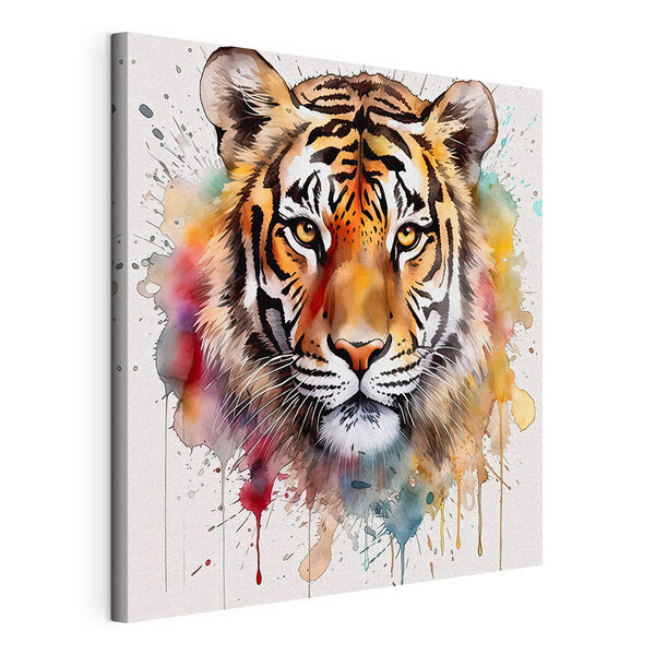 Wandbilder Tiger mit Farbspritzern