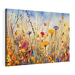 Wandbilder Lebendige Wildblumen in Aquarellfarben