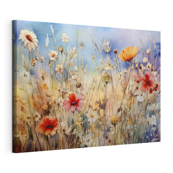 Wandbilder Wildblumen tanzen in der Sommerbrise