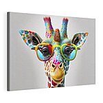 Wandbilder Bunte Giraffe mit flippiger Sonnenbrille