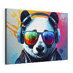 Wandbilder Panda mit Kopfhörern und Sonnenbrille