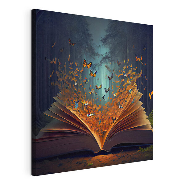 Buch mit Schmetterlingen, die aus dem Buch kommen Wandbilder Buch mit Schmetterlingen, die aus dem Buch kommen