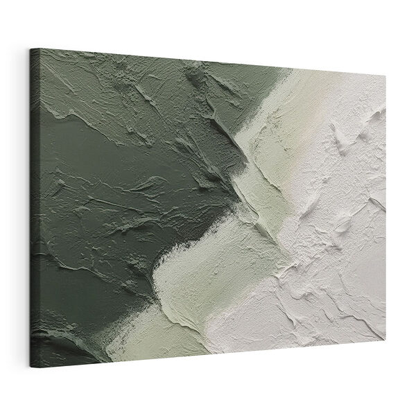 Abstrakte Kunst mit grüner und weißer Struktur Wandbilder Abstrakte Kunst mit grüner und weißer Struktur