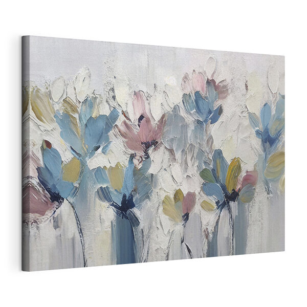 Wandbilder Malerei von Blumen auf einer weißen Fläche