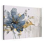 Wandbilder Blaue Blume mit zarten Pinselstrichen