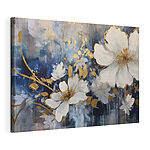 Wandbilder Florale Eleganz in Blau und Weiß