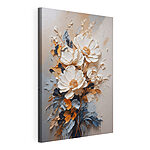 Wandbilder Texturierte Blumenkunst in neutralen Tönen