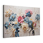 Wandbilder Pastellblumen auf strukturierter Leinwand