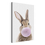 Wandbilder Bunny pustet eine Kaugummiblase