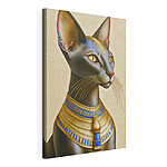 Wandbilder Majestätische Katze mit blauen Akzenten