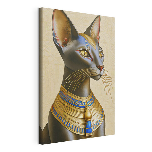 Majestätische Katze mit blauen Akzenten Wandbilder Majestätische Katze mit blauen Akzenten