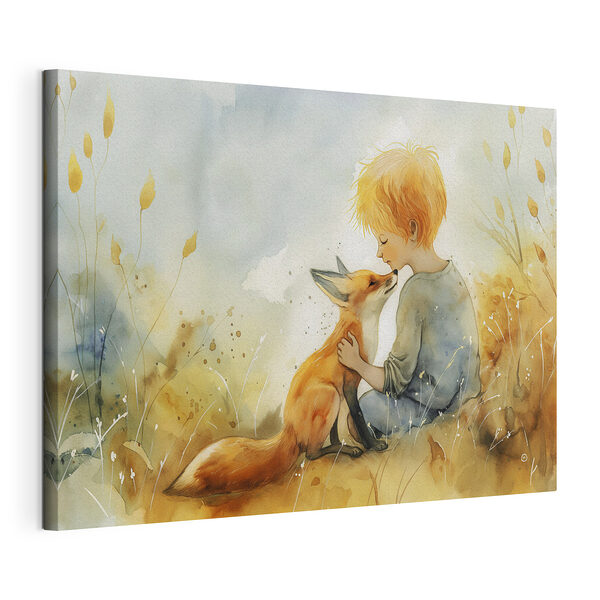 Wandbilder Wandbilder Junge hält einen Fuchs (Artikelnummer: s38790)