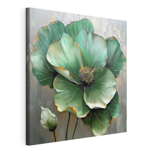 Wandbilder Wandbilder Elegante, blaugrüne Blume in voller Blüte (Artikelnummer: s39013)