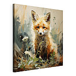 Wandbilder Fuchs in einem Blumenfeld