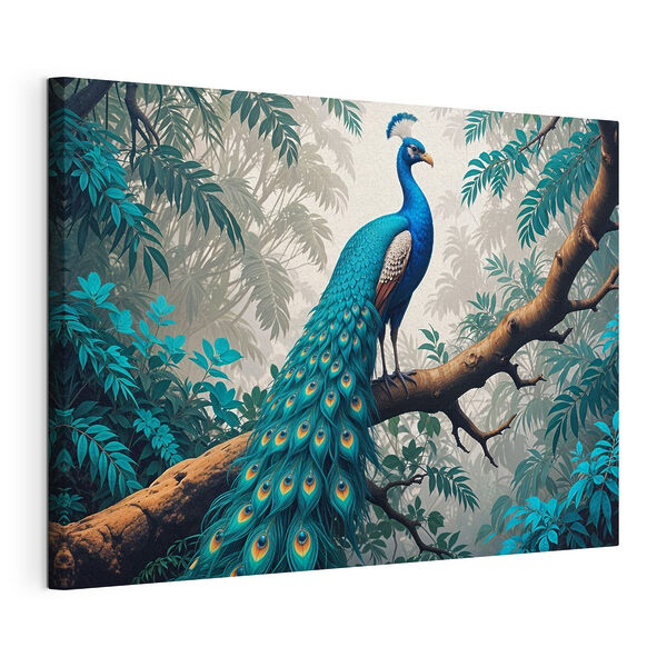 Wandbilder Pfau auf einem Baumzweig