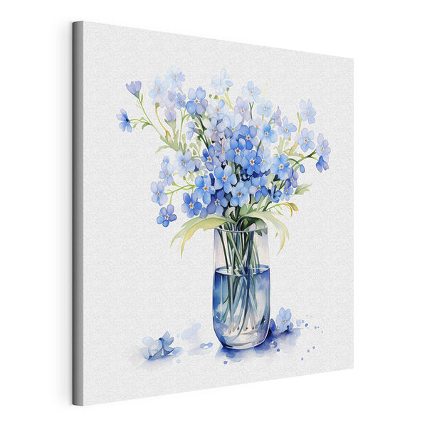 Wandbilder Aquarell einer Vase mit Blumen