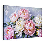 Wandbilder Gruppe von rosa und weißen Blumen