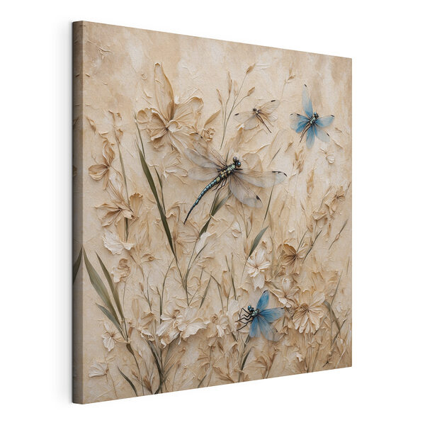 Libellen und Blumen an einer Wand Wandbilder Libellen und Blumen an einer Wand