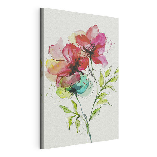 Wandbilder Malerei von Blumen und Blättern