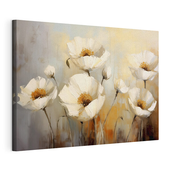 Wandbilder Malerei von weißen Blumen