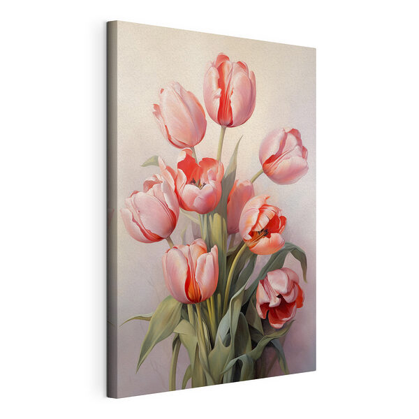 Wandbilder Gemälde von rosa Tulpen