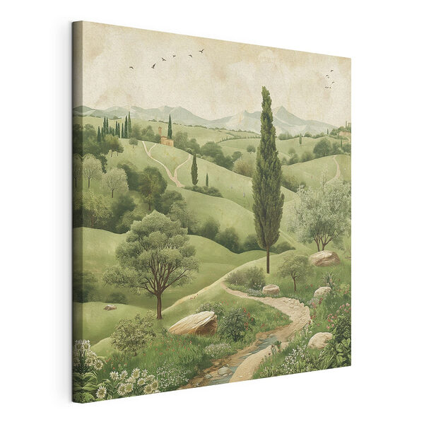 Landschaft mit Bäumen und einer Straße Wandbilder Landschaft mit Bäumen und einer Straße