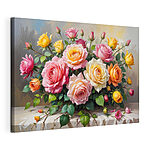 Wandbilder Blumenstrauß auf einem Tisch