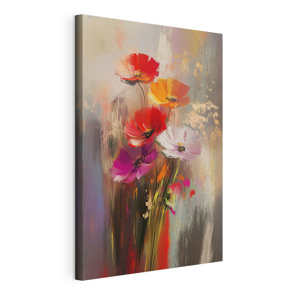 Wandbilder Malerei von Blumen auf einer Glasfläche