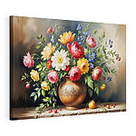 Wandbilder Gemälde von Blumen in einer Vase