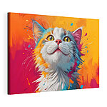 Wandbilder Katze mit bunten Farbspritzern