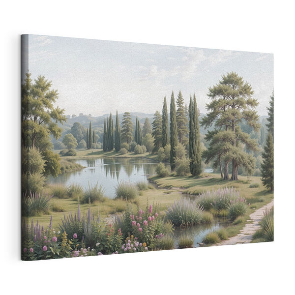 Wandbilder See mit Bäumen, Gras und Blumen (Artikelnummer: s40579) Wandbilder Wandbilder See mit Bäumen, Gras und Blumen (Artikelnummer: s40579)