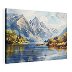 Wandbilder Wasser mit Bergen im Hintergrund