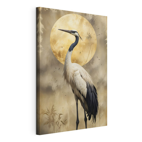 Vogel vor einem Vollmond stehend Wandbilder Vogel vor einem Vollmond stehend