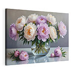Wandbilder Vase mit Blumen auf einem Tisch