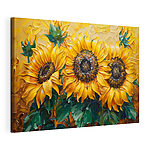 Wandbilder Leuchtende Sonnenblumen in künstlerischer Blüte
