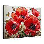 Wandbilder Gruppe von roten Blumen