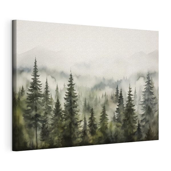 Nebliger Wald mit Bäumen Wandbilder Nebliger Wald mit Bäumen
