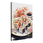 Wandbilder Teller mit Sushi und Soße